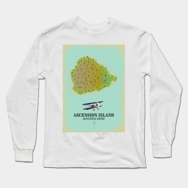 Ascension Island map Long Sleeve T-Shirt by nickemporium1